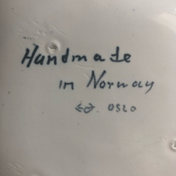 Vintage MCM Handmade Pottery Trinket Dish Plate Made in Norway - Oslo - Picture 3 of 8